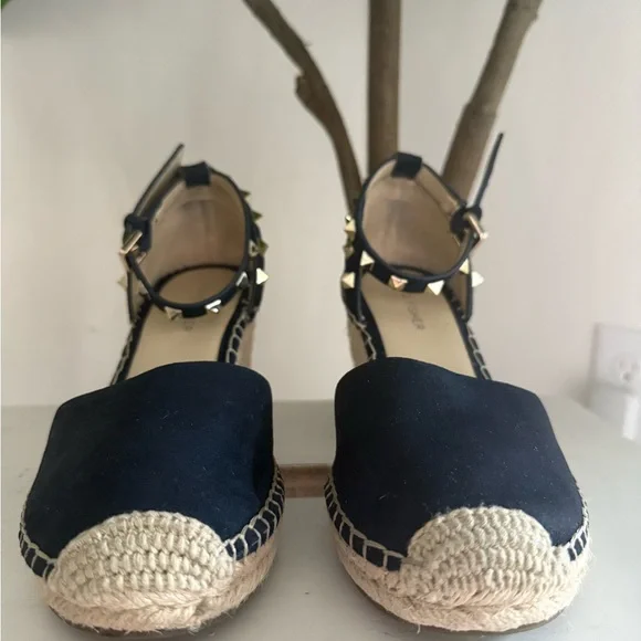 Marc Fisher Navy Blue Espadrilles with Ankle Strap - Picture 1 of 10